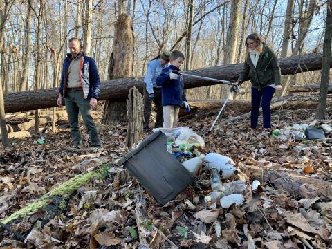 More than 120 volunteers helped clean up 500 bags of litter at Falls Lake.