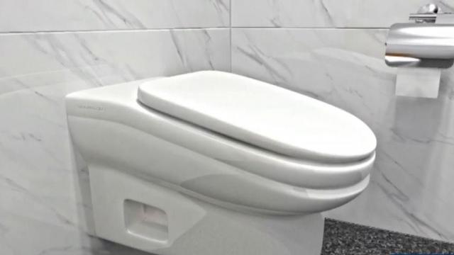 Sloping toilet meant to improve work flow productivity
