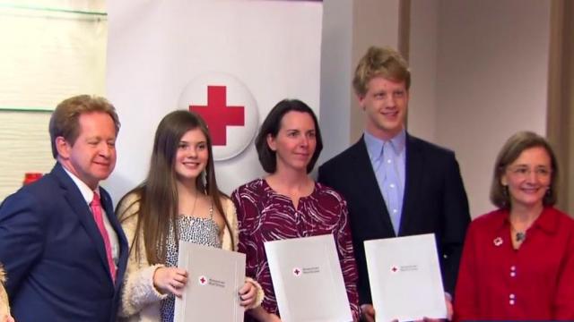 Trio recognized for life-saving efforts for woman at Raleigh pool