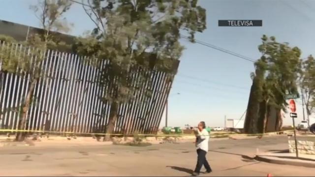 Winds topple US border wall being built; it falls in Mexico