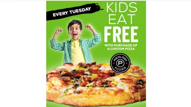 Pieology: Free kids pizza with adult pizza purchase every Tuesday