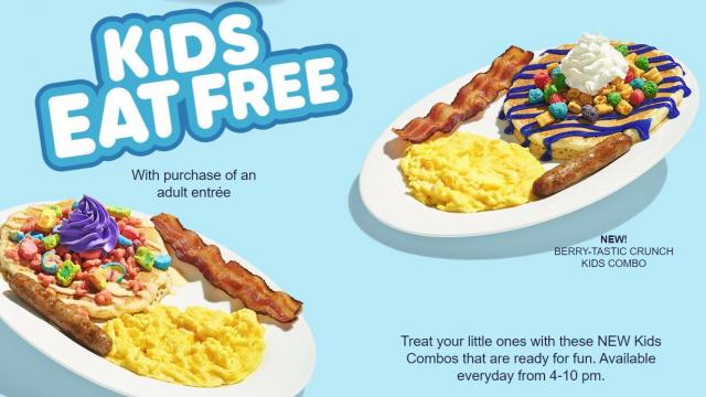 IHOP: Kids eat free with purchase of adult entree