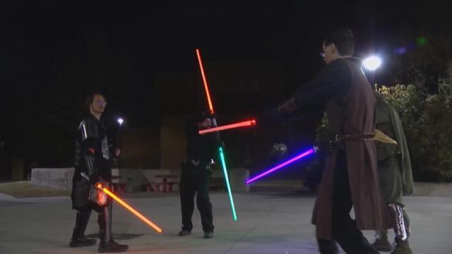 Lightsaber duels illuminate college campus