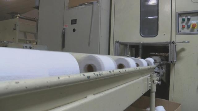 Toilet paper factory ramps up production