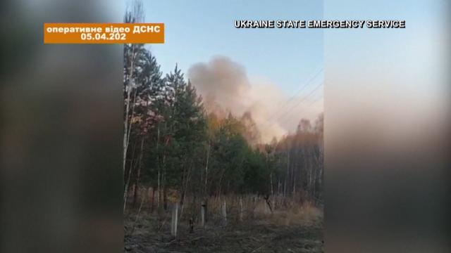Raw: Forest fire raises radiation levels near shuttered Chernobyl plant