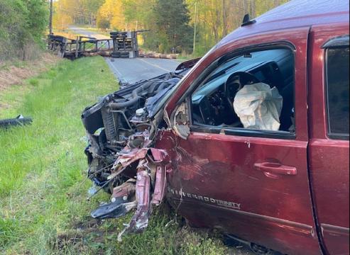 A driver crossed the center line on Old Mt. Olive Highway in Wayne County Monday morning, causing a chain-reaction crash that ultimately involved four vehicles. No one was injured, according to the state trooper who responded to the crash.
