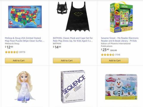 Amazon deal: $10 off $50 purchase of toys, games, learning resources