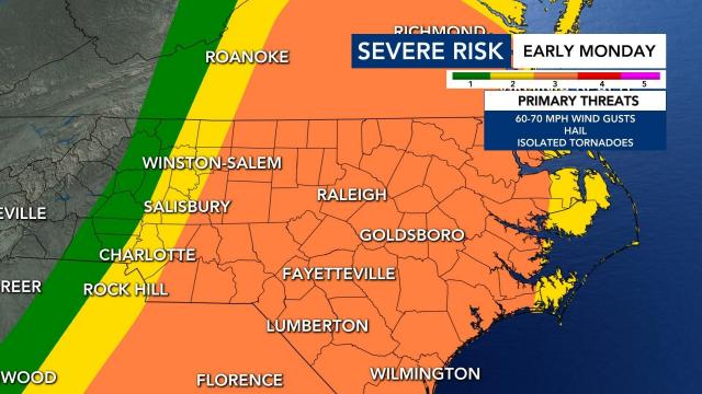 Level 3 risk for severe weather