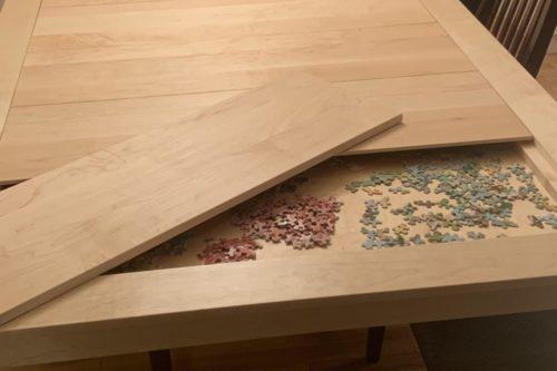 DIY Dining Table Has A Hidden Compartment For Puzzles And Games