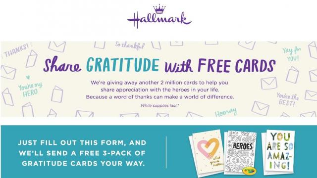 Hallmark giving away 2 million free cards to help lift spirits