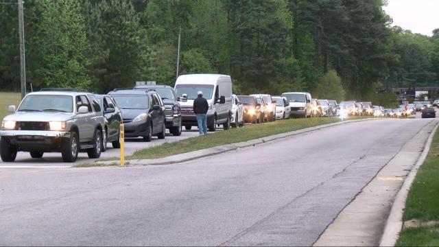 Customers line up early for bulk chicken sale in Wendell