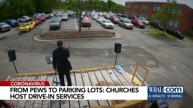 Durham church holds drive-in service