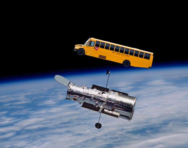 The Hubble Space Telescope is as big as a school bus