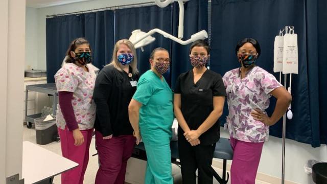 Wake County nurses recieve masks from local Mask from heros project.