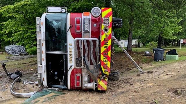 Three recovering after accident involving Johnston County fire truck