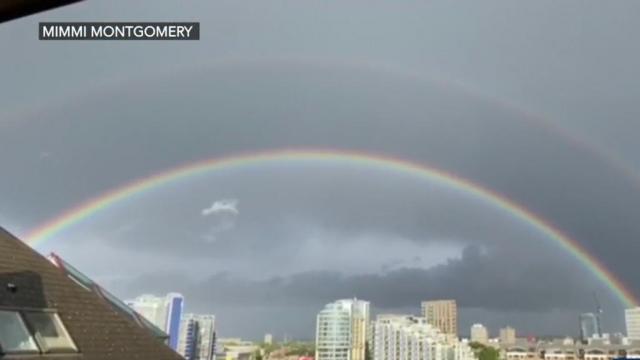 Rare double rainbow seen over London