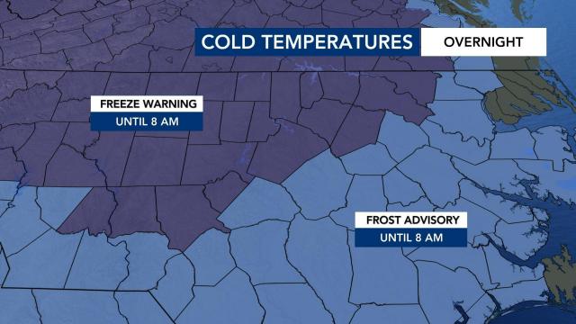 Frost and freeze warnings in place going into Mother's Day