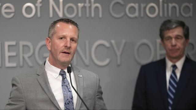 Todd Ishee, N.C. commissioner of prisons, announces a plan to test all correctional employees during a press briefing on the COVID-19 virus on May 14, 2020 at the Emergency Operations Center in Raleigh (Courtesy of N.C. DPS).