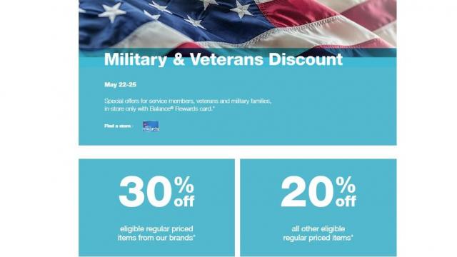 Walgreens: Military and veterans get 30% discount May 22-25 