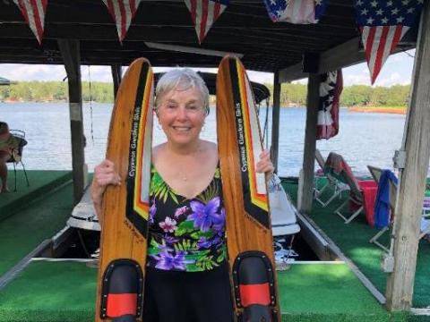 Sanford woman goes water skiing for her 80th birthday