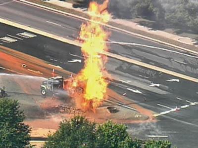 Sky 5 Coverage of Cary Gas Line Fire
