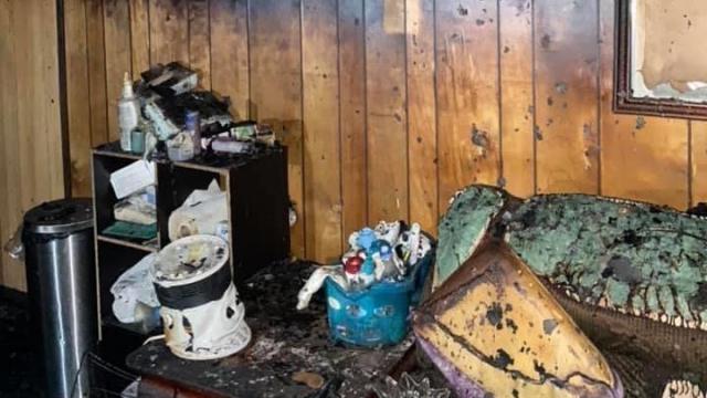 Danage inside the Wallace family home on 656 Portsmouth Drive in Fayetteville. Photo from ADT security. 