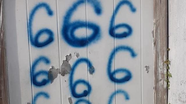 A church in Cameron, NC was vandalized on Wednesday. (Photo credit to James Derek Howard). 