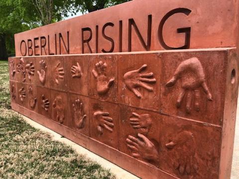Oberlin Rising is a monument to the people of Oberlin Village.