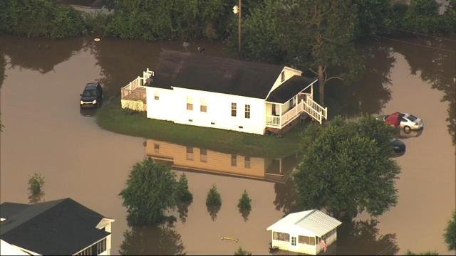 Friday morning flood damage in Rocky Mount, Edgecombe County 