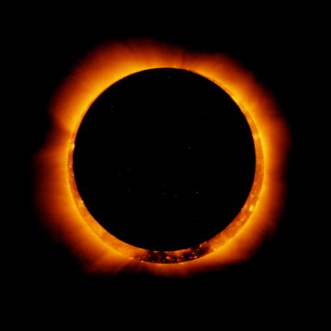 Annular solar eclipse as seen from NASA's HiNode satellite.