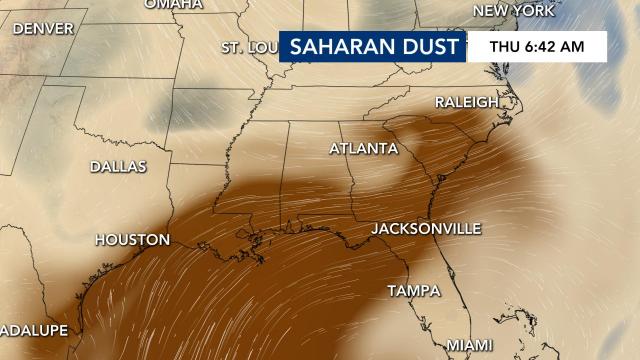 Saharan dust at 6:42 a.m. on June 25
