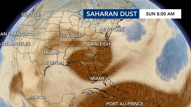 Saharan dust at 8 a.m. on June 28