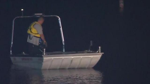 Emergency crews respond by boat to Falls Lake 