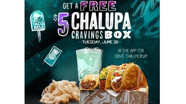 Free Chalupa Box Offer (photo courtesy Taco Bell)