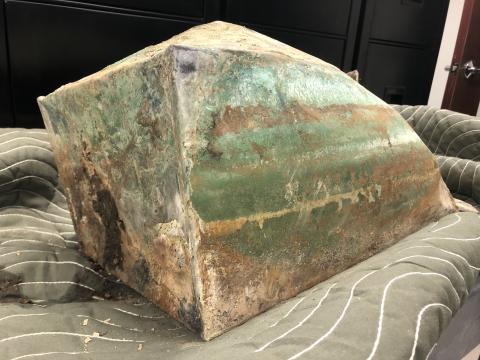 A historic time capsule from the late 1800s was uncovered inside a Confederate monument as crews worked to dismantle and remove the monument's base.  (Photos: NC Dept of Natural and Cultural Resources )