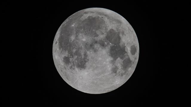 The moon is seen prior to the Penumbral Eclipse starting on September 28, 2015 in Somerset, England. 