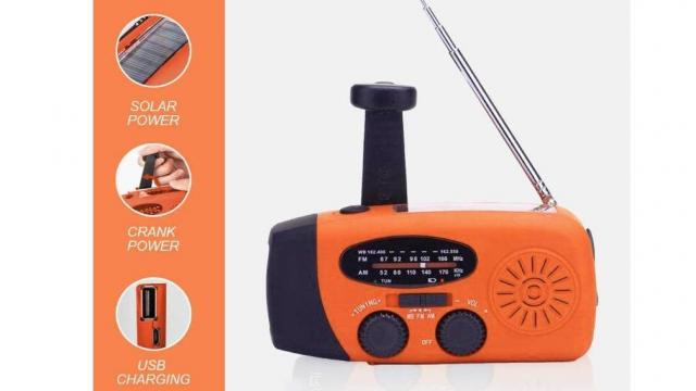 Emergency Solar Hand Crank Weather Radio with flashlight & power bank $18.99 