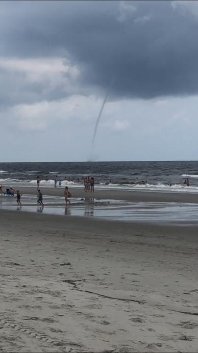 Another picture of the water spout seen on oak island yesterday.