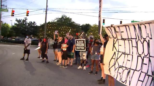 Protesters gather, march in North Hills