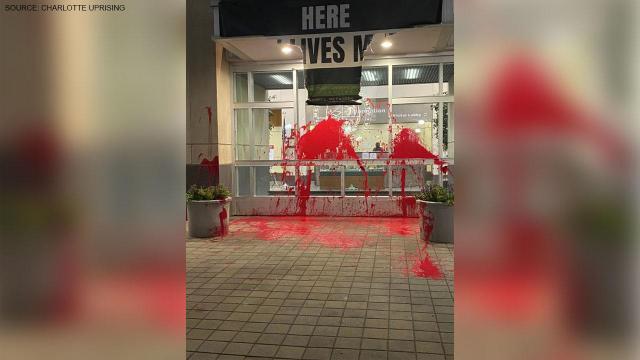 Red paint on Charlotte prison
