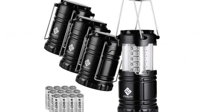 Outdoor LED Lanterns 4-pack with batteries only $19.11