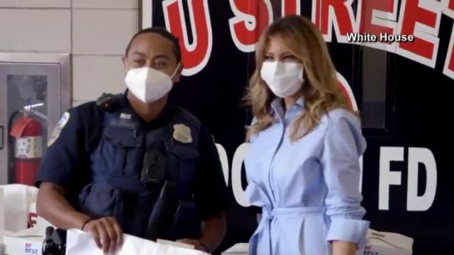 First lady delivers lunch to first responders in D.C.