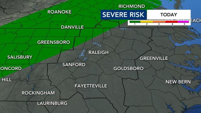 Storms expected Thursday; Northern NC counties at risk for severe weather 