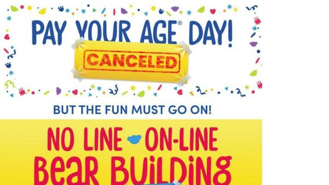 Build-A-Bear Pay Your Age Day canceled but there is a super online sale 8/12