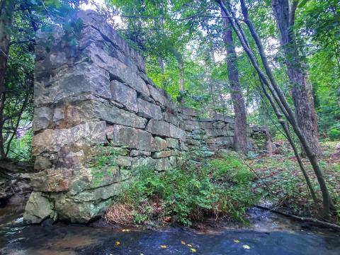 Historians believe this is the remains of the original Mill Brook, for which Millbrook Village took its name.