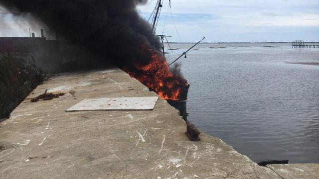 Shrimp boat explodes in Morehead, one worker transported to burn center