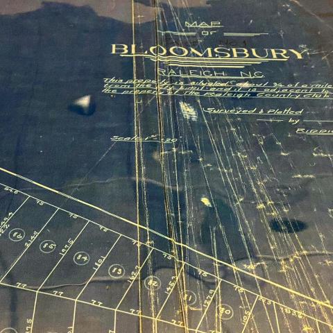 A historic map of the Bloomsbury District in Raleigh