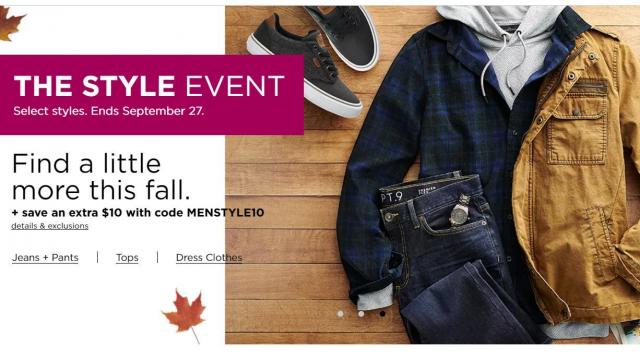 Kohl's Clothing Sale through 9/27 + 30% off coupon, $10 off $50 coupons & Kohl's Cash