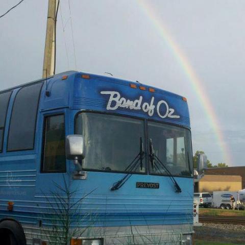 Somewhere over the rainbow -- the Band of Oz bus is taking the group on tour.