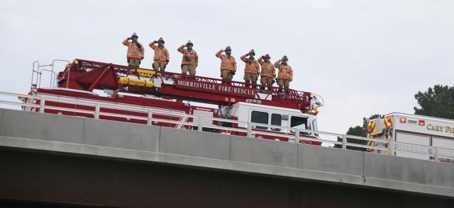 Jason Dean fallen firefighter procession (Clayton Fire Department photo)